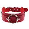 Personality BDSM punk brother character sense men and women round double leather collar neck strap neck set necklace