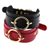 Personality BDSM punk brother character sense men and women round double leather collar neck strap neck set necklace