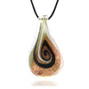Personality Colored Glaze Waterdrop Big Pendant Necklace Long Ethnic Murano Glass Pendant Statement Necklace for Women Jewelry