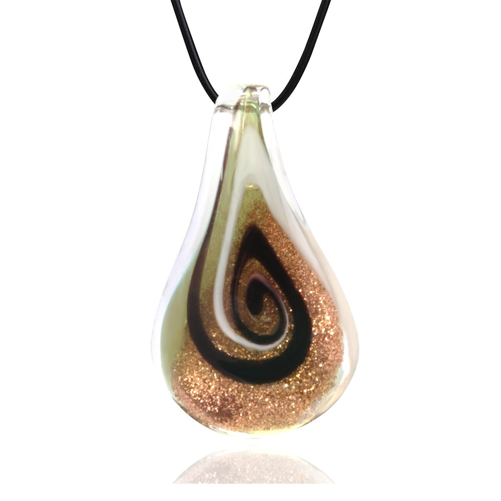 Personality Colored Glaze Waterdrop Big Pendant Necklace Long Ethnic Murano Glass Pendant Statement Necklace for Women Jewelry
