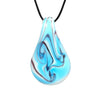 Personality Colored Glaze Waterdrop Big Pendant Necklace Long Ethnic Murano Glass Pendant Statement Necklace for Women Jewelry