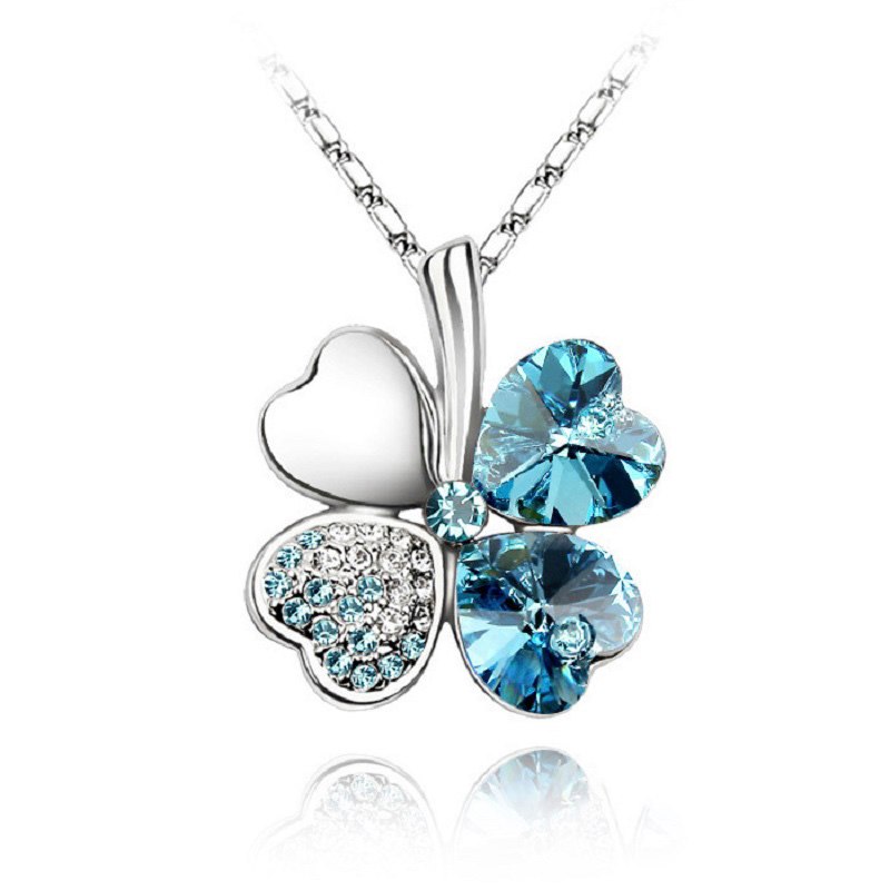 Personality Fashion Creative Design Flower Shape Crystal Necklace Birthd Party Gift Charm Women Jewellery Accessory