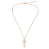 Personality Hexagonal Column Quartz Necklace Pendant Natural Stone Bullet Pink Crystal Pendant Necklace Ladies Jewelry