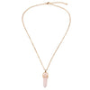 Personality Hexagonal Column Quartz Necklace Pendant Natural Stone Bullet Pink Crystal Pendant Necklace Ladies Jewelry