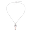 Personality Hexagonal Column Quartz Necklace Pendant Natural Stone Bullet Pink Crystal Pendant Necklace Ladies Jewelry