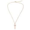 Personality Hexagonal Column Quartz Necklace Pendant Natural Stone Bullet Pink Crystal Pendant Necklace Ladies Jewelry
