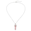 Personality Hexagonal Column Quartz Necklace Pendant Natural Stone Bullet Pink Crystal Pendant Necklace Ladies Jewelry