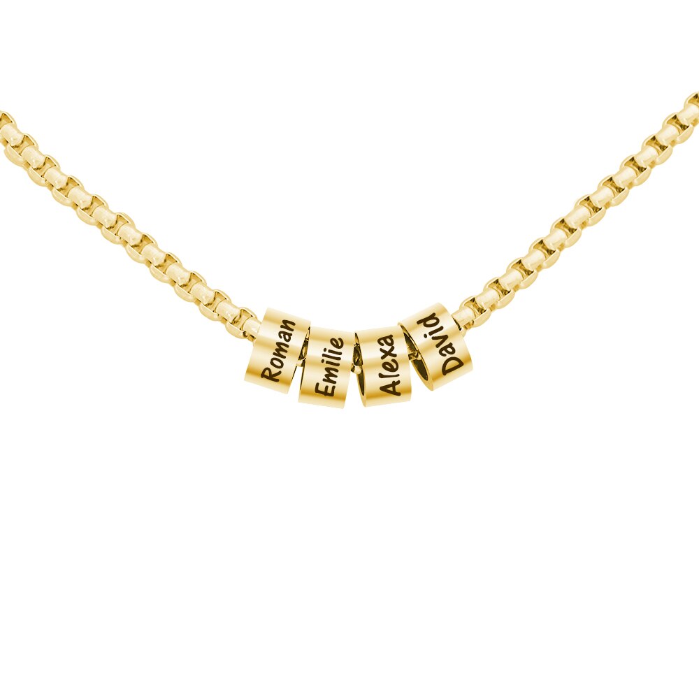 Personality Infinity Engraving bead necklace Pendant Necklace Men Trendy Simple Stainless Steel Chain Men Necklace Jewelry Gift