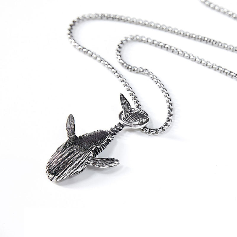 Personality Pendant Necklace Vintage Classic Chain Creative Unisex Sweater Chain Hiphop Whale Shaped Necklaces Jewerly
