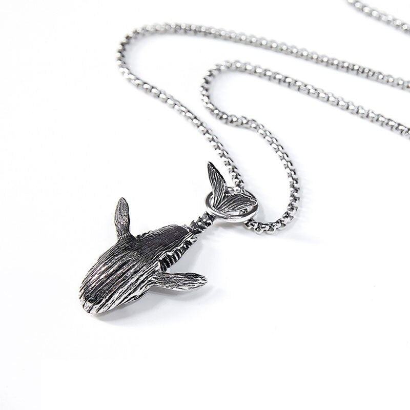 Personality Pendant Necklace Vintage Classic Chain Creative Unisex Sweater Chain Hiphop Whale Shaped Necklaces Jewerly