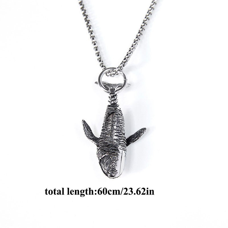 Personality Pendant Necklace Vintage Classic Chain Creative Unisex Sweater Chain Hiphop Whale Shaped Necklaces Jewerly