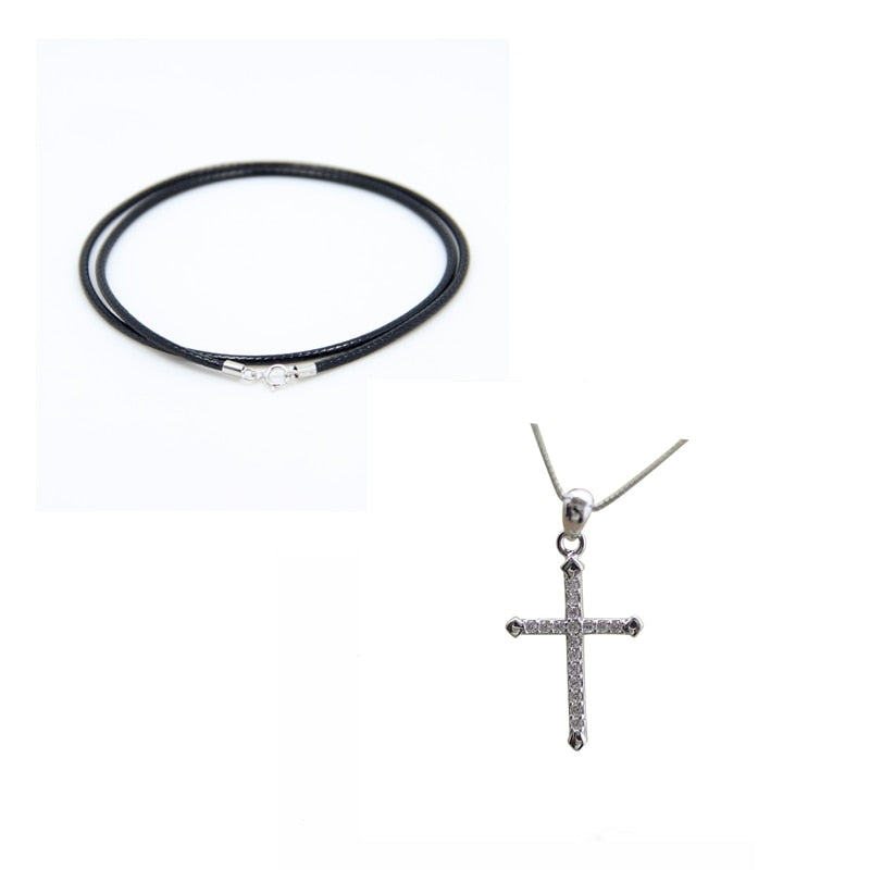 Personality Reiki Cross Long Pendants Women Men Fashion Big Necklace Pendant For Men Jewelry Making Collares Mujer Accessory