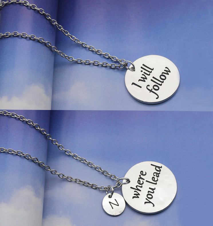 Personality Sisters Necklace New Where You Lead I Will Follow Necklaces Set Best Gift Jewelry for Friend YP3143 (Drop shipping)