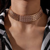 Personality Wild Hollow Necklace Retro Exaggerated Punk Hip-hop Metal Beam Neck Collar 2021 Trendy Women Jewelry