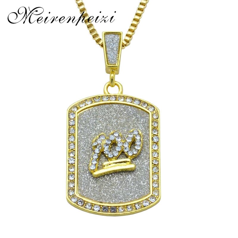 Personality hip hop men's 100 points military dog tag pendant necklace  jewelry carry