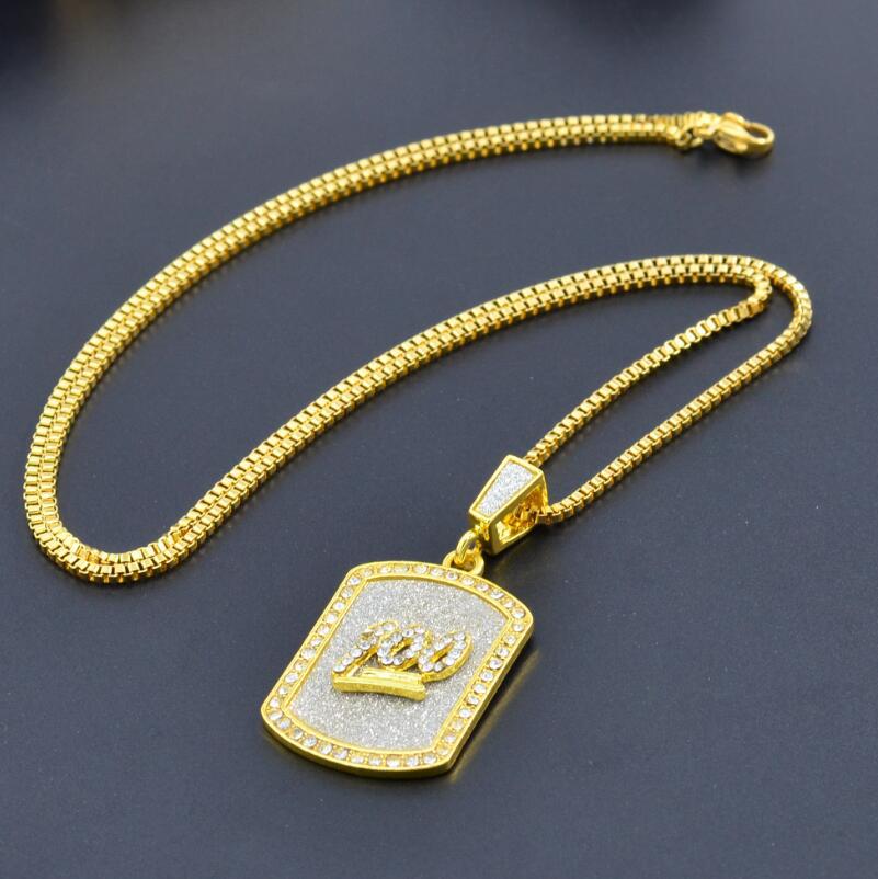 Personality hip hop men's 100 points military dog tag pendant necklace  jewelry carry