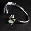 Personality type silver items S925 pure silver ornaments Thai silver Hot droplets amethyst bracelet