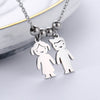 Personalize Baby Figure Charm Custom Family Names Cute Girl Boy Kids Charms Pendant Necklace Keychain Accessories