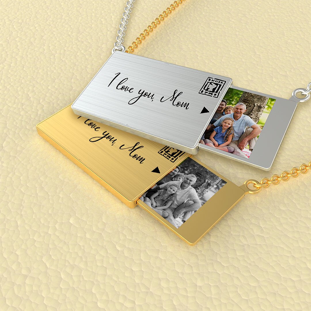 Personalize Custom Word And Photo Romantic Lover Letter Pendants Charm Envelope Necklace For Women Jewelry