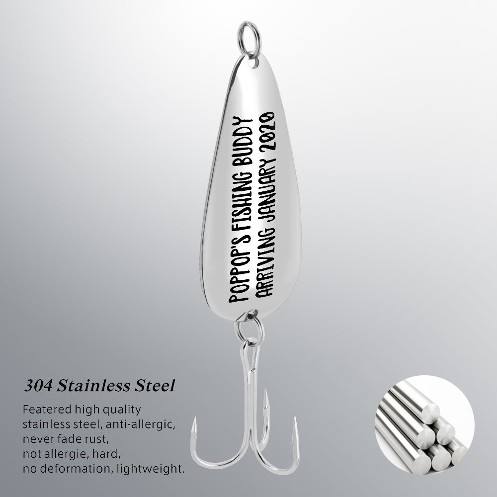 Personalize Gift Fishing Hooks -Custom Words - Free Engraving 24*98.5MM Trident, Hook Size: 24MM