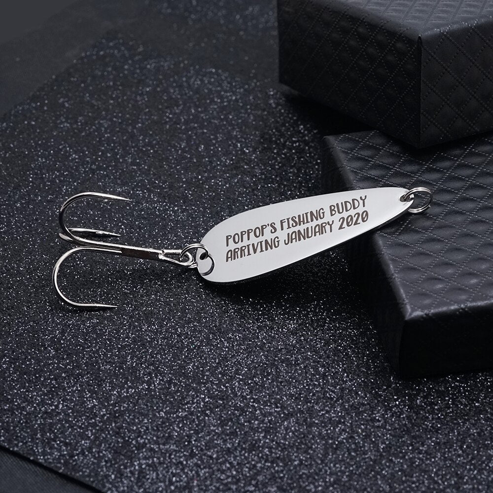 Personalize  Gift Fishing Hooks -Custom  Words - Free Engraving  25*60MM Trident, Hook Size: 35MM