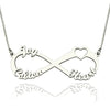 Personalized 925 Sterling Silver Arabic Hebrew Name Heart Necklaces Chain Pendants Birthd Gift Fine Jewelry (NE101371)