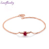 Personalized Bat Shape Solid 18Kt Gold 4.5x5.5mm Oval Cut Natural Ruby Bracelet For Girl WP065