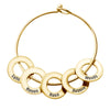Personalized Bracelet Bangle with Circle Disc Pendants - Custom Multiple Pendant Jewelry