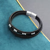 Personalized  Braided Genuine Leather Bracelet Wrist Cuff Clasp Name Engraved Mixed  Bangle For Men Name Engraved