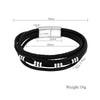 Personalized  Braided Genuine Leather Bracelet Wrist Cuff Clasp Name Engraved Mixed  Bangle For Men Name Engraved