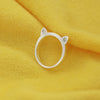 Personalized Cat Ears Shaped Ring Romantic Custom Pet Name Letter Gift For Women Men Jewelry Making Gifts