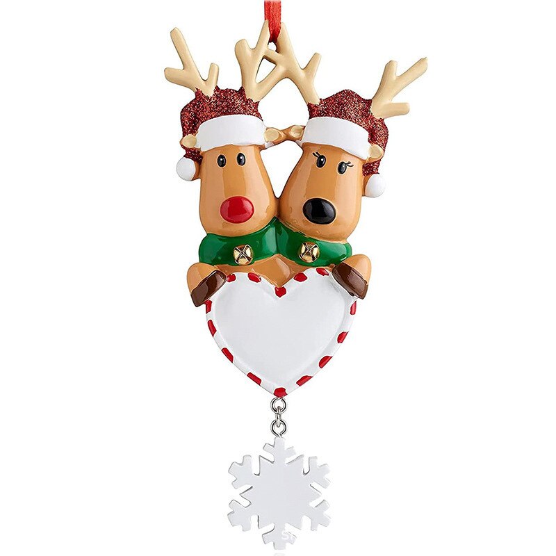 Personalized DIY Christmas Tree Ornament Elk Reindeer Family Decoration Cute Deer Holiday Winter Gift Year 2022 Family Decor