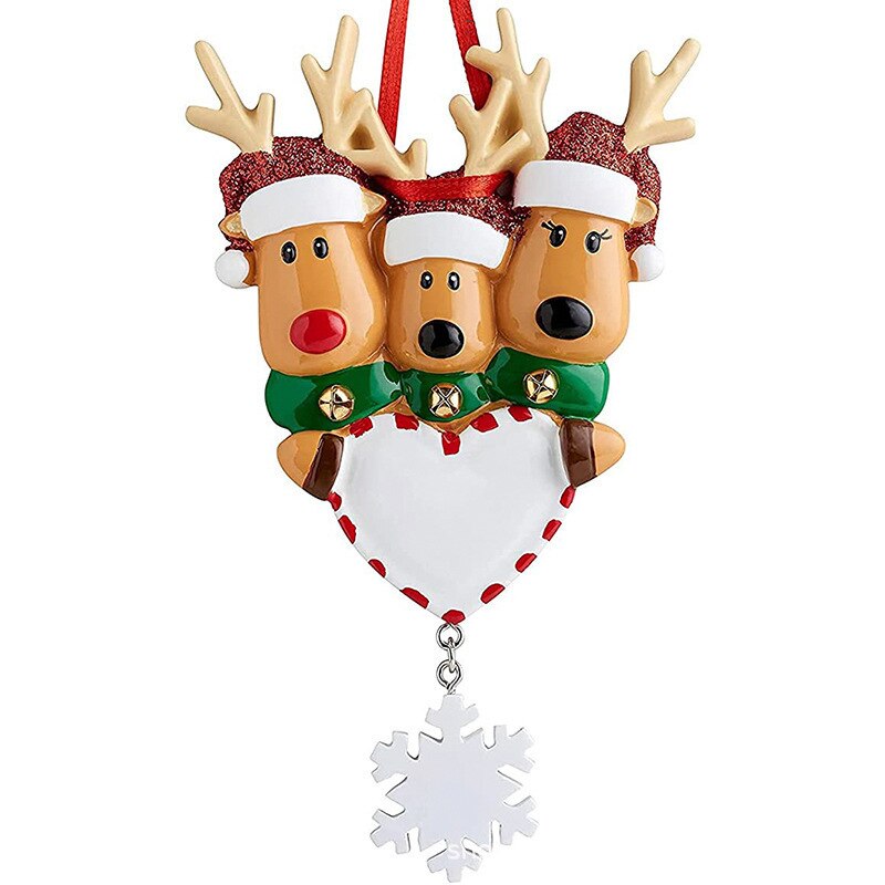 Personalized DIY Christmas Tree Ornament Elk Reindeer Family Decoration Cute Deer Holiday Winter Gift Year 2022 Family Decor