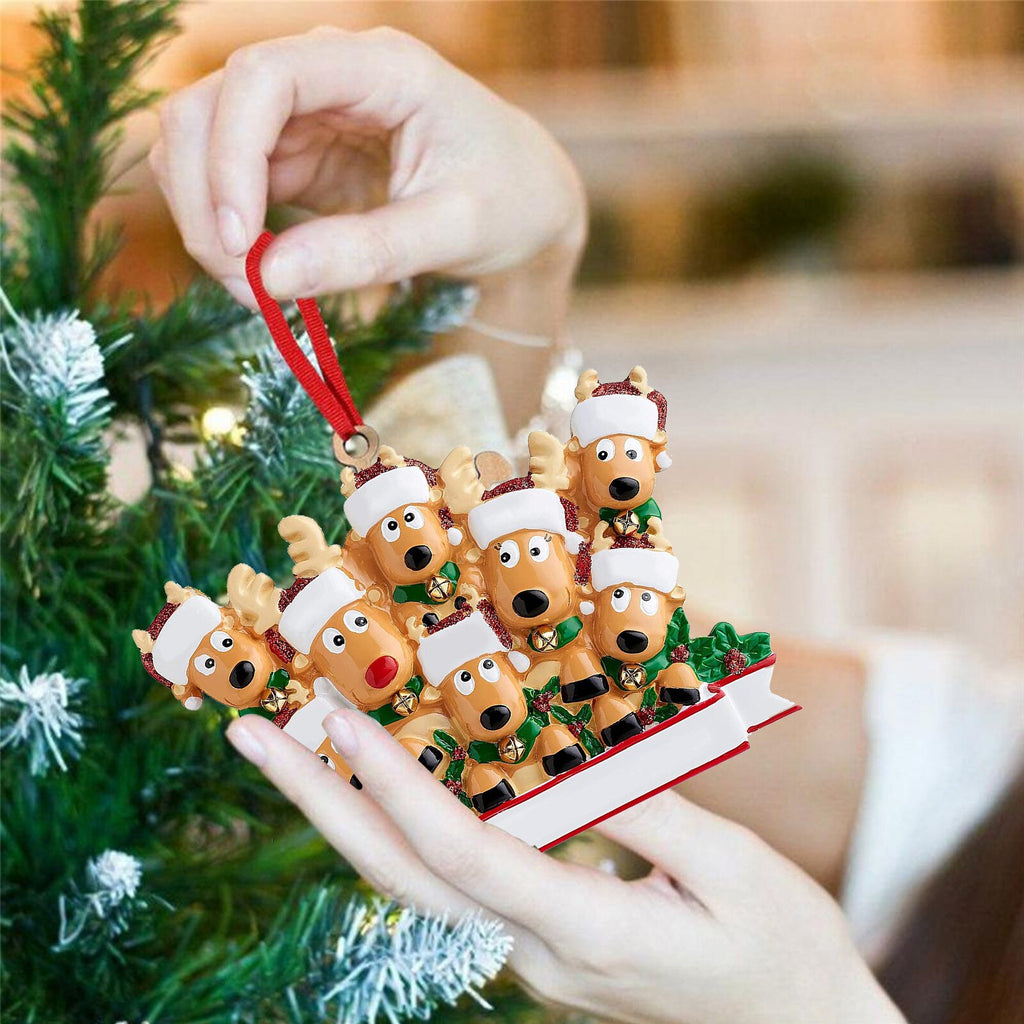 Personalized DIY Christmas Tree Ornament Elk Reindeer Family Decoration Cute Deer Holiday Winter Gift Year 2022 Family Decor