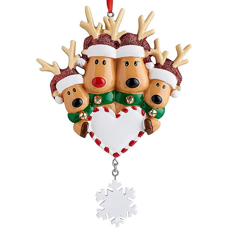 Personalized DIY Christmas Tree Ornament Elk Reindeer Family Decoration Cute Deer Holiday Winter Gift Year 2022 Family Decor