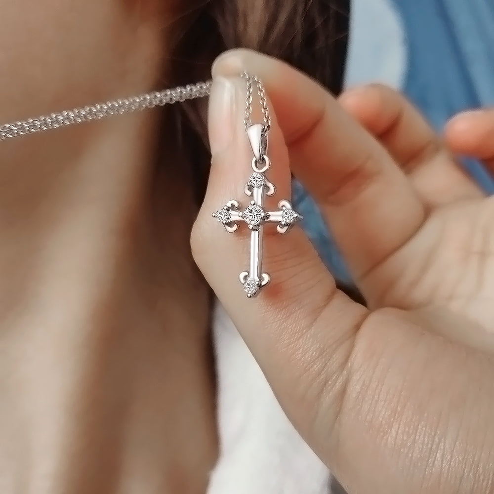 Personalized Diamond Baseball Cross Necklace Stainless Steel and Rose Gold Pendant Necklace Valentine's Day birthday gift