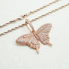 Personalized Diamond Butterfly Necklace Stainless Steel Rose Gold  Pendant Necklace Valentine's Day Birthday gift