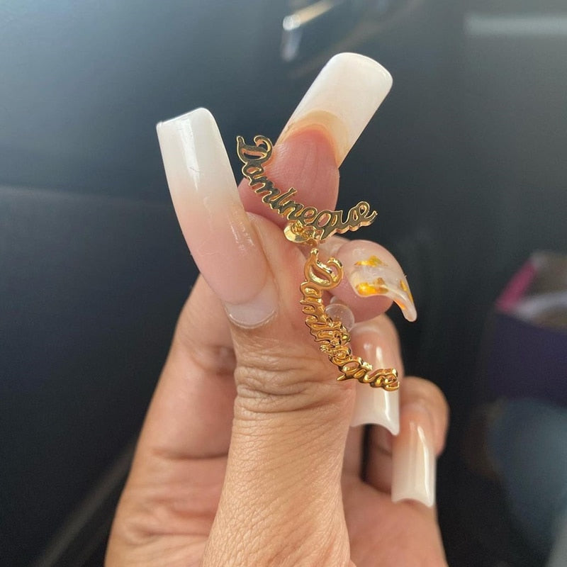 Personalized Earrings For Women Custom Name Earring Stainless Steel Initial Cursive Nameplate Stud Earing Jewerly bijoux Femme