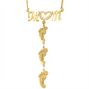 Personalized Engraving Baby Feets And Mom Necklace