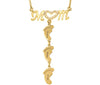 Personalized Engraving Baby Feets And Mom Necklace