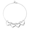 Personalized Engraving Name Heart Shape Charms Bracelets For Women Stainless Steel Customized Bangle DIY Jewelry Gift For Mom