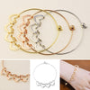 Personalized Engraving Name Heart Shape Charms Bracelets For Women Stainless Steel Customized Bangle DIY Jewelry Gift For Mom