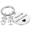 Personalized Family Name Keychain Pet Dog Cat Baby Figure Charm Custom You and Me will be a family Keyring Jewelry Gift