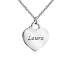 Personalized Frosted Name Necklaces Heart Shape Charm Pendant Custom Nameplated Sand Necklaces For Women Jewelry Gift