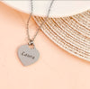 Personalized Frosted Name Necklaces Heart Shape Charm Pendant Custom Nameplated Sand Necklaces For Women Jewelry Gift