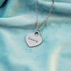 Personalized Frosted Name Necklaces Heart Shape Charm Pendant Custom Nameplated Sand Necklaces For Women Jewelry Gift