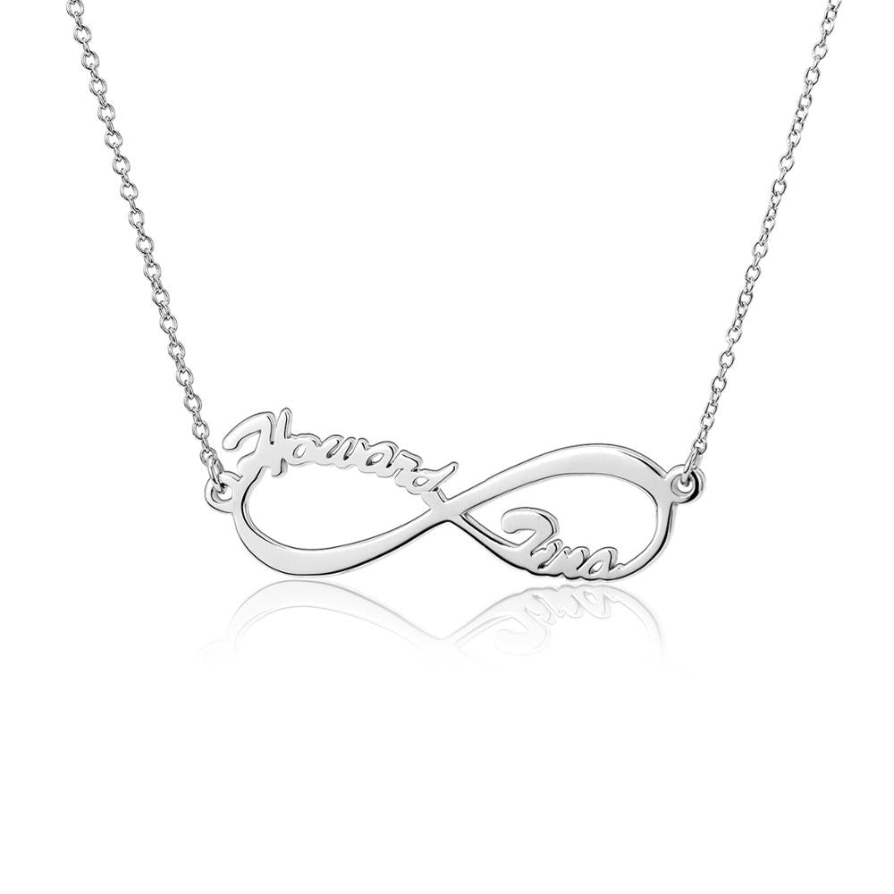 Personalized Infinity Name Necklace 925 Sterling Silver Customized Pendant Memory Statement Necklace Collier Kolye Jewelry
