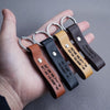 Personalized Leather Keychain Engrave Coordinates Messages Names Anniversary birthday Gift for Husband boyfriend father for men