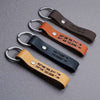 Personalized Leather Keychain Engrave Coordinates Messages Names Anniversary birthday Gift for Husband boyfriend father for men