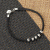 Personalized Men's Bracelet With Small Custom Beads Leather Chain With Peach Charms Vintage Stainless Steel Beads 2022 Style
